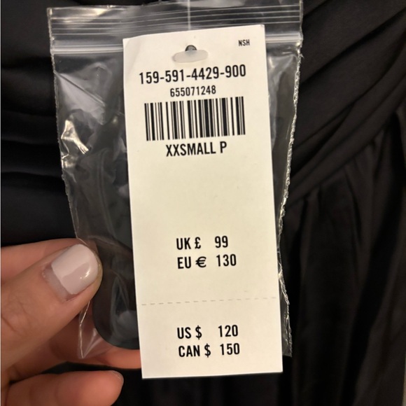 NWT black satin Abercrombie strapless maxi dress - Picture 3 of 4